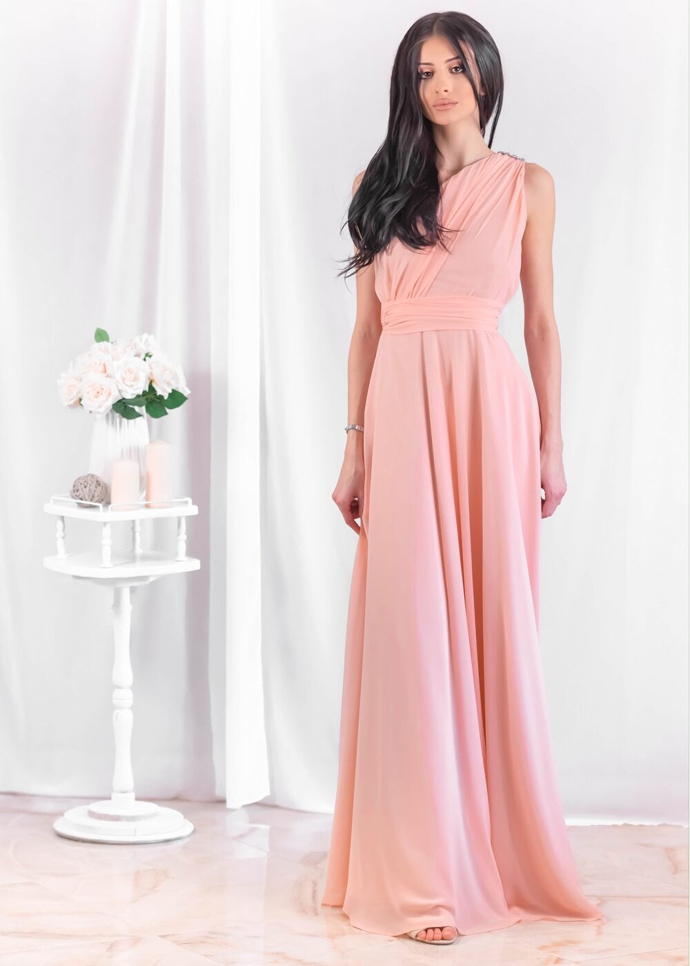 Stephanie Maxi Dress (Peach)