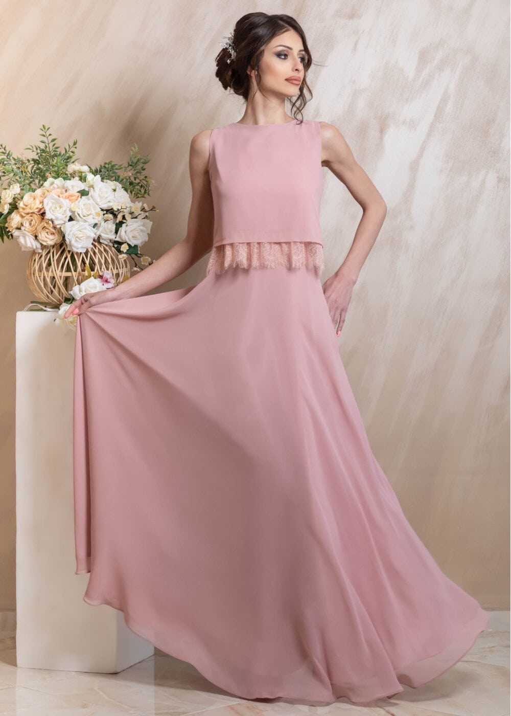 Amelia Maxi Dress (Pink sorbet)