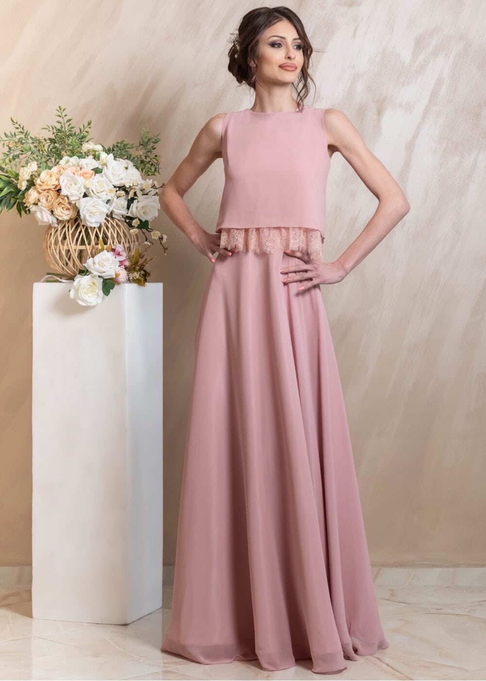 Amelia Maxi Dress (Pink sorbet)